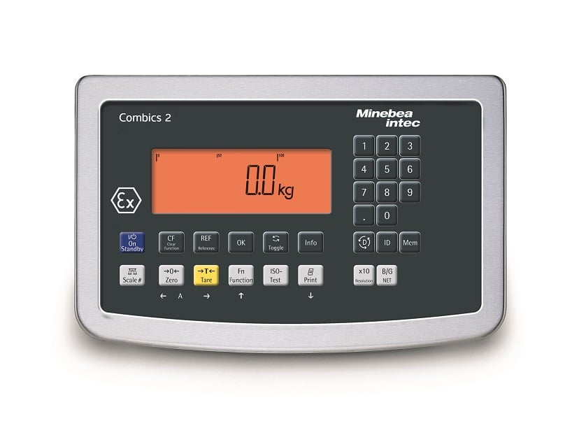 Ein Ex-Schutz Indikator bestehend aus einem Bildschirm, einem Zahlenblock und mehreren anderen Bedientasten.