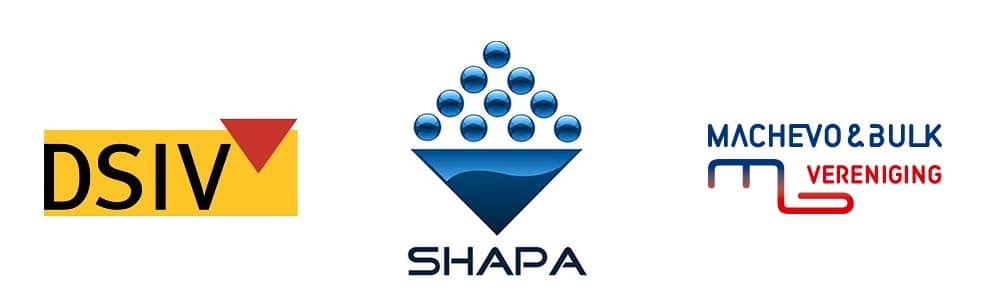 Die drei Logos des DSIV, der Shapa, Machevo & Bulk Vereniging