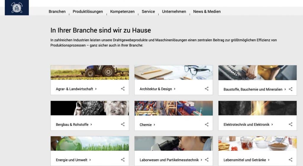 Screenshot der neuen Website von Haver & Boecker auf schuettgutmagazin.de