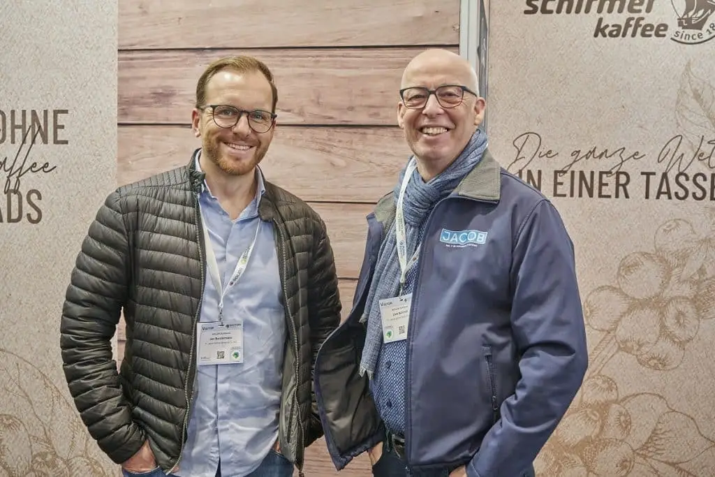 Jan Sundermann und Uwe Schmidt der Jacob auf dem Solids 2023 Messestand der Jacob Söhne