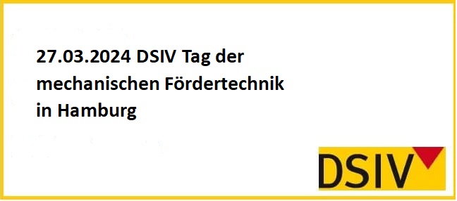 Ankündigung des Tags der mechanischen Fördertechnik des DSIV am 27.03.2024 in Hamburg