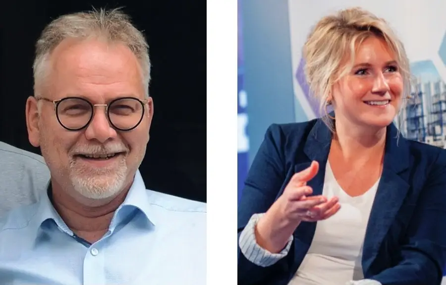 Porträts von links, Thomas Fendel (FST Fendel) und rechts, Evelyn Müller (Zeppelin Systems)