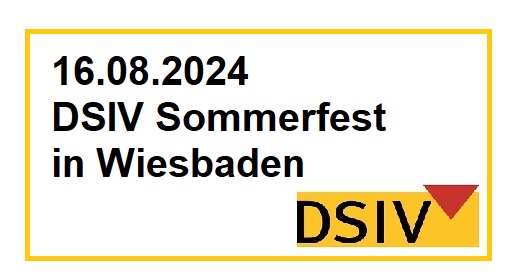 Ankündigung Datum des DSIV Sommerfests mit Logo unten rechts