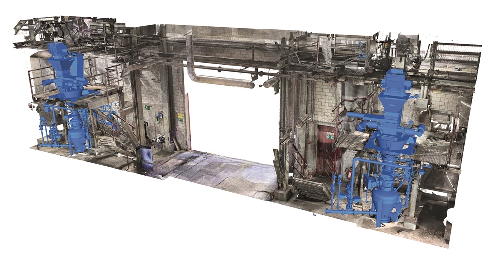 3 D Bild und Planung einer Förderanlage eine der Alternativen.