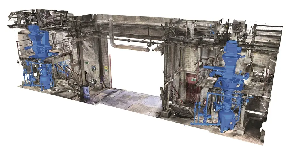 3 D Bild und Planung einer Förderanlage eine der Alternativen.