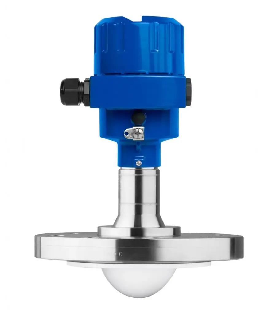 Nivo Radar Sensor der UWT oben Blau unten eine gekapselte Antenne