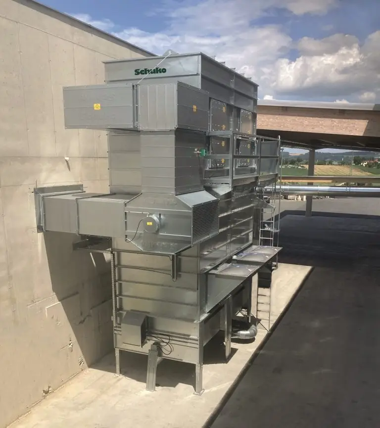 Industrie Filteranlage auf einem Firmendach