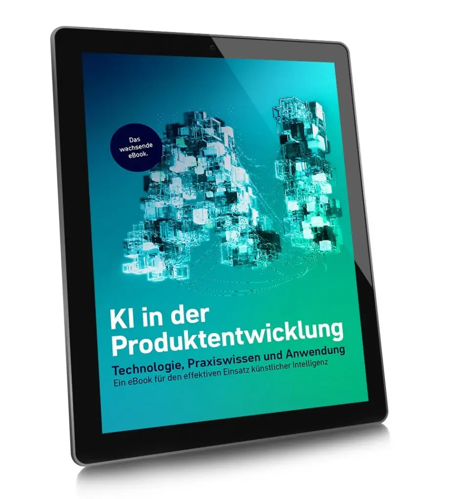 Tablett mit dem Cover eines E-Books