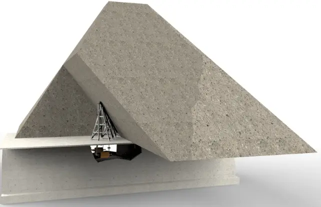 Großes festes Betonstück - Sinnbildlich für unbewegliche Massen.