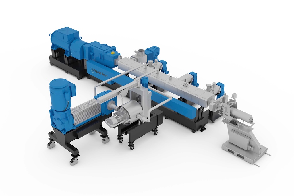 Das Foto zeigt den Filtrationscompounder ZSK Filco im Produktionsbetrieb.