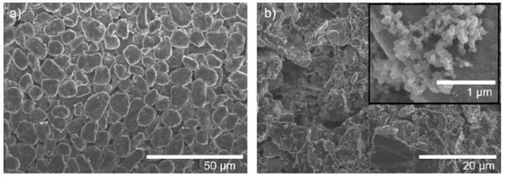 Microskopaufnaeme einer Elektrodenbeschichtung