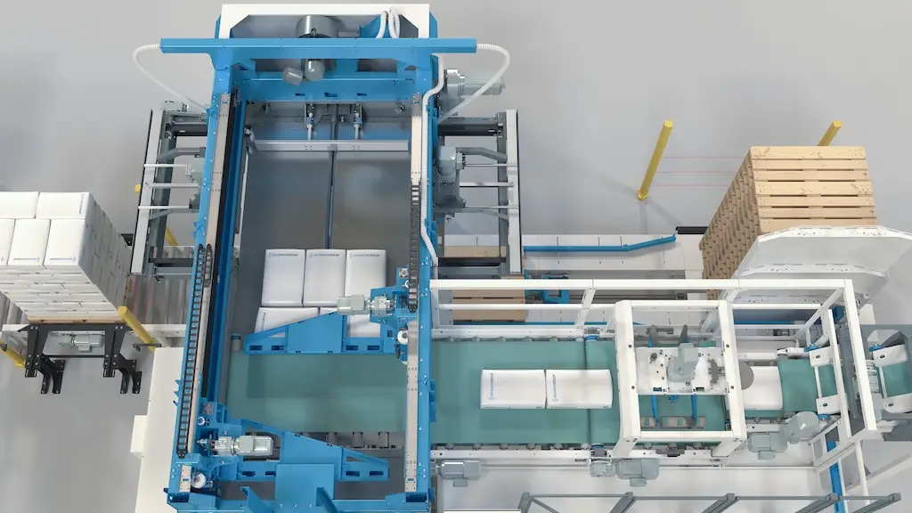 Einblick in einen Produktionsablauf einer Endverpackungslinie