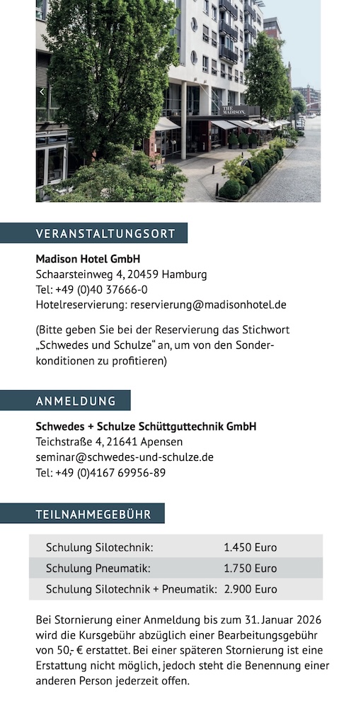 Bild des Flyers Seminartage Silotechnik & pneumatische Föderung in Hamburg
