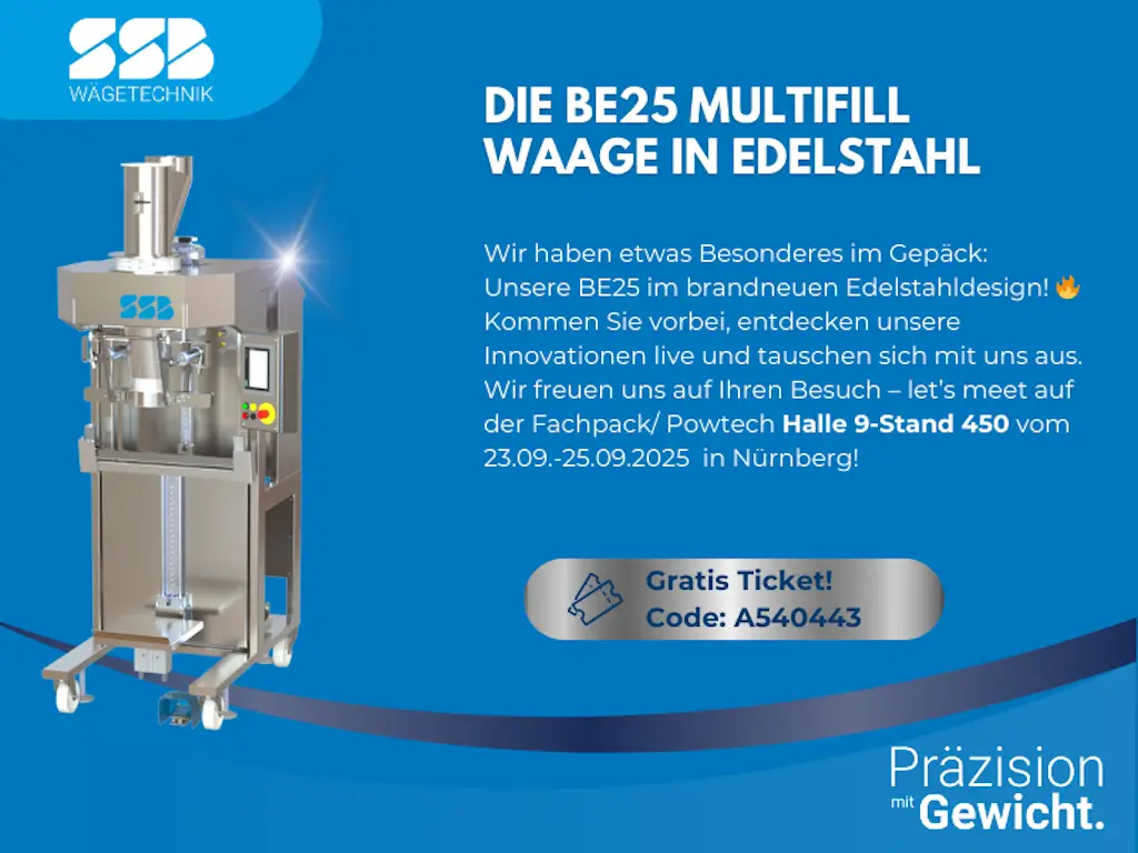 Blauer Hintergrund. auf der Linken Seite eine Maschene aus Edelstahl. Rechts ein Text und ein code zu gratis tickets