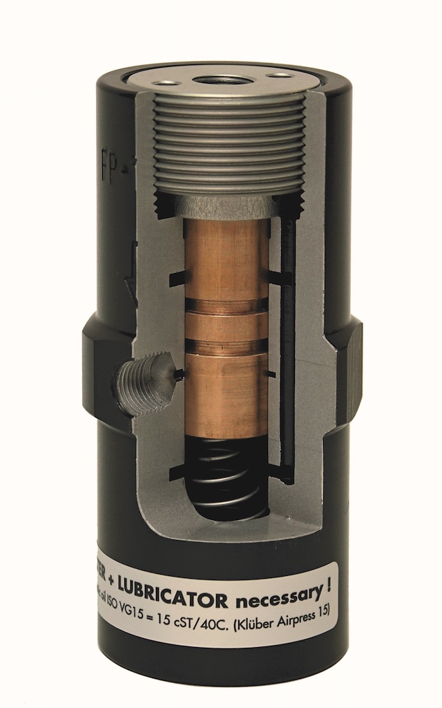 Ein Querschnitt einer kolbenwibrators