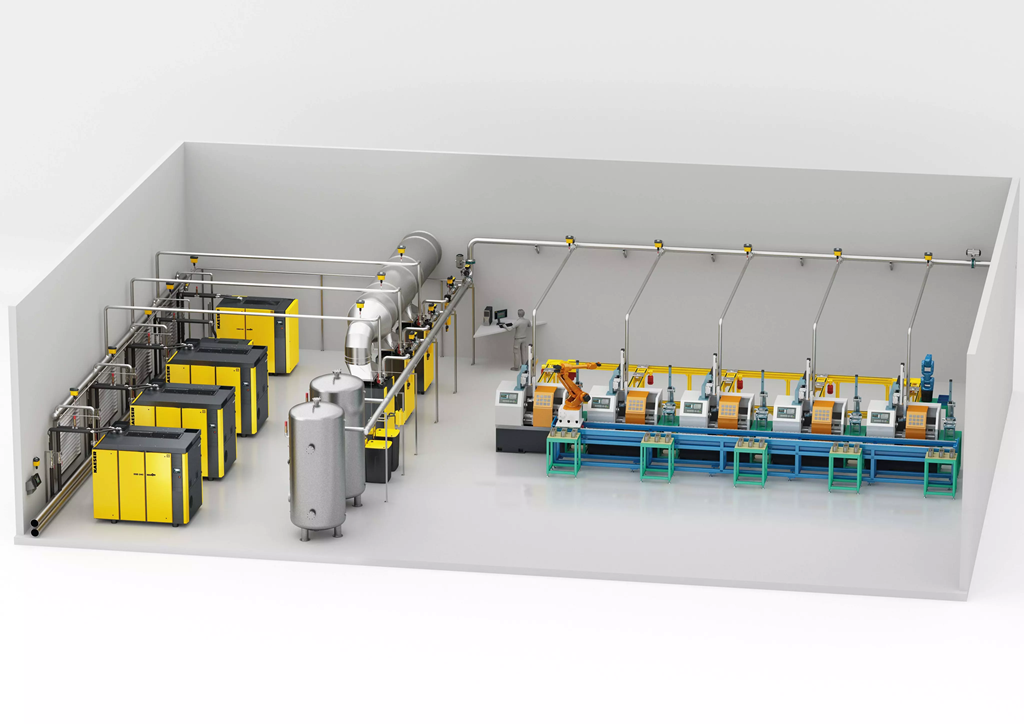 Grafik mit Kompressoren (linke) und automatisierter Verarbeitung (rechts).