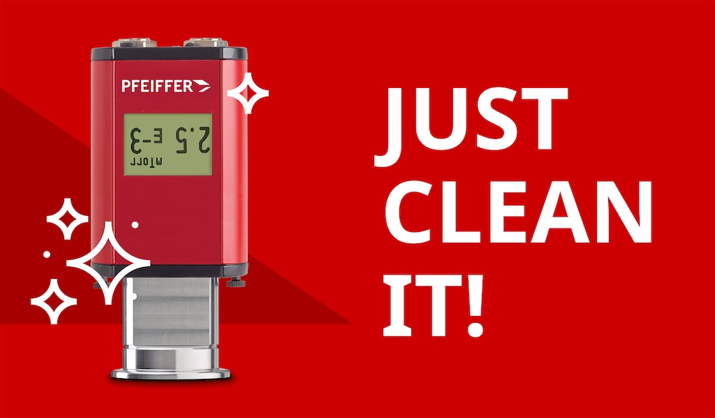 Ein Vakuumgerät mit der schrifft "JUst clean it"