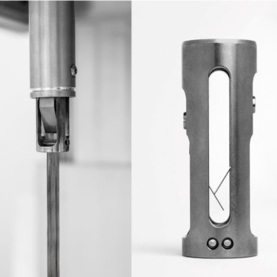 Mechanischer Sensor mit Schutzgehäuse zur kontinuierlichen Messung von PVC‑Pulver im Produktionsprozess