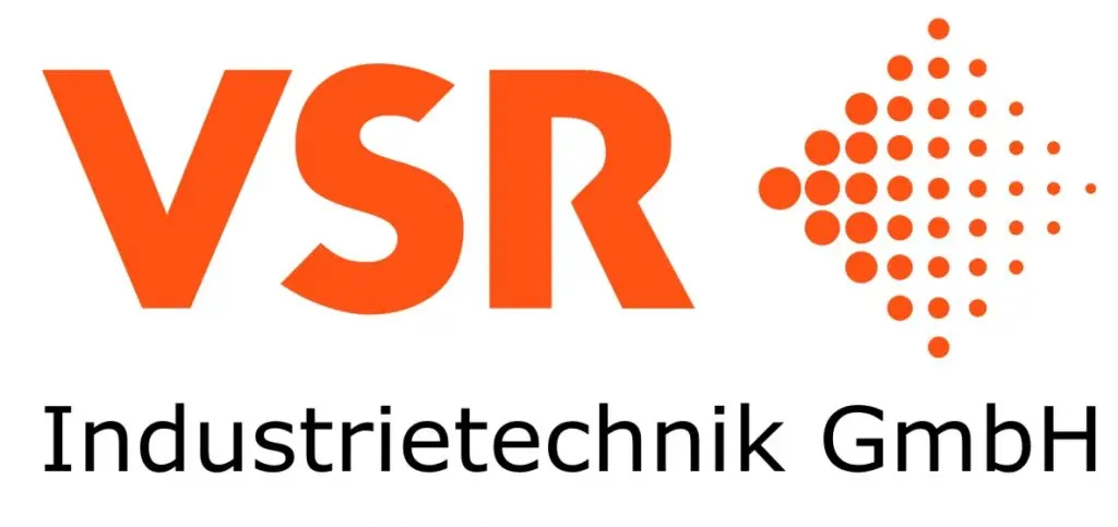 Schriftlogo der VSR Industrietechnik in orange