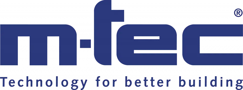 m-tec - technology for better building Logo blau