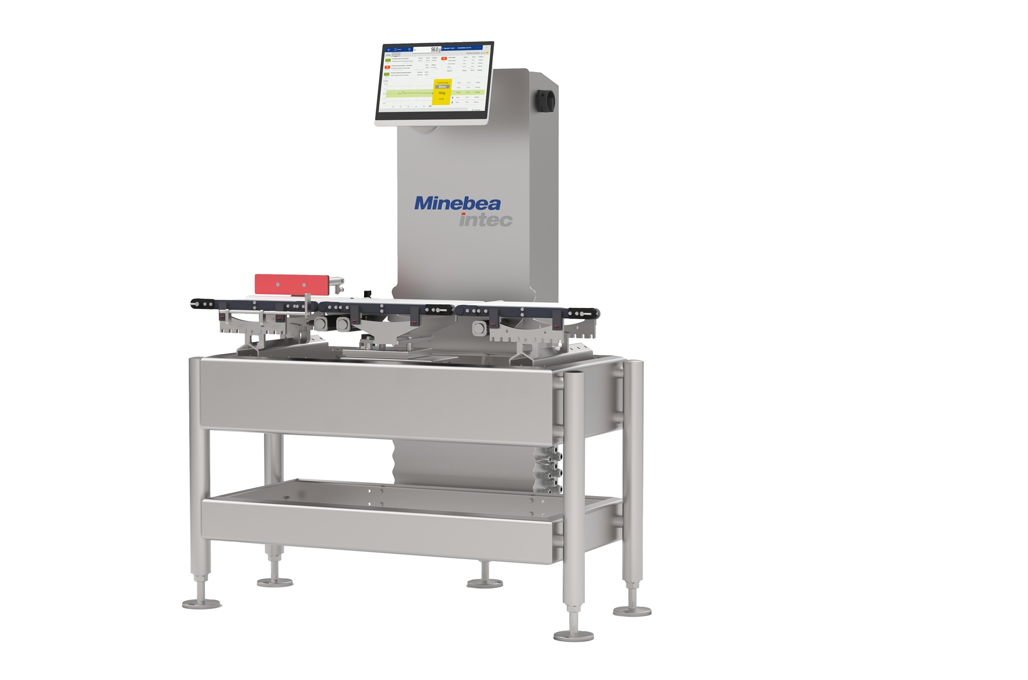 Kontrollwaage für die automatische Gewichtskontrolle in Produktionslinien. Das Wäge- und Inspektionssystem ermöglicht präzise Produktprüfung, Prozessüberwachung und Effizienzsteigerung in der industriellen Fertigung