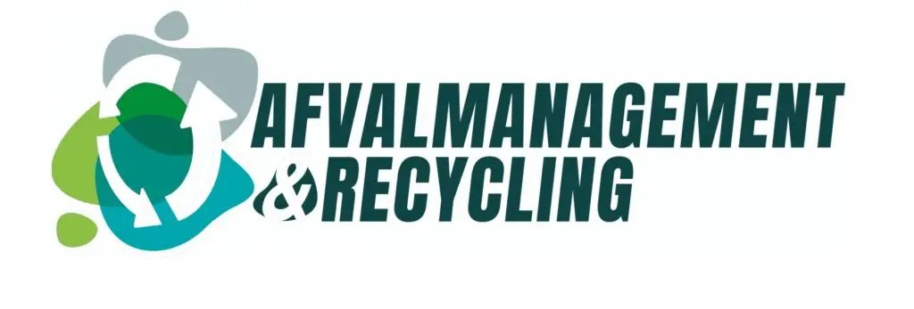 Logo „Afvalmanagement & Recycling“ mit Recyclingpfeilen in Grün, Türkis und Grau.